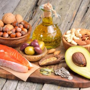 Selection of healthy fat sources on wooden background.; Shutterstock ID 396446890; Purchase Order: -
